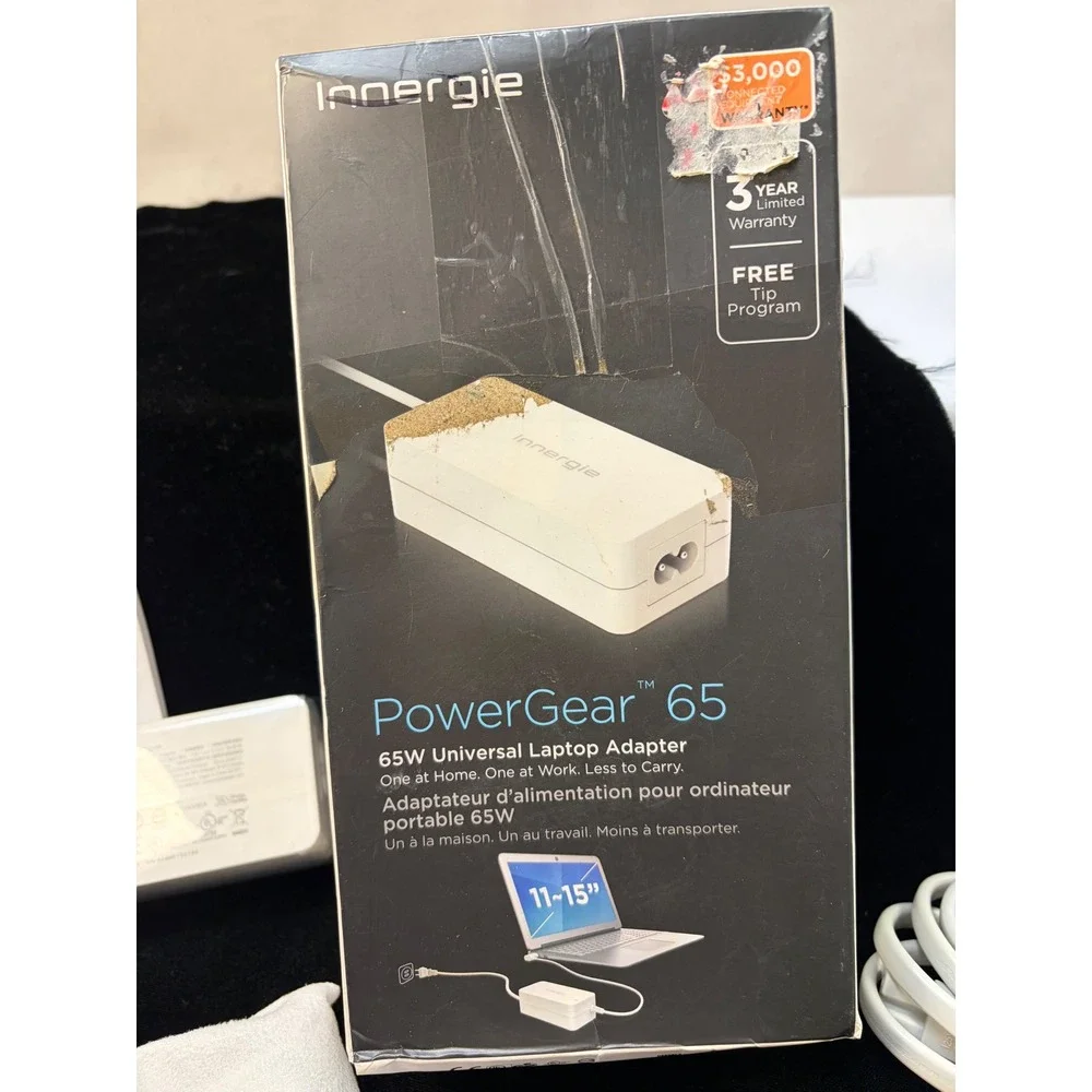 Innergie PowerGear 65 Universal Laptop Adapter 65W White ADP-65WH AB with Tips